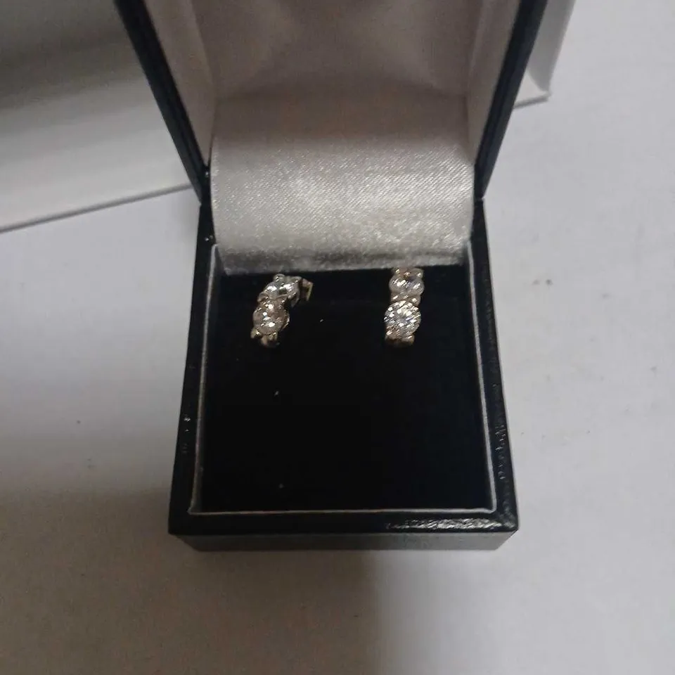 DIAMONIQUE 3CT TW HUGGIE EARRINGS STERLING SILVER 