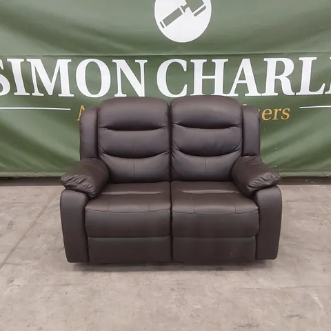 ROTHBURY LUXURY FAUX LEATHER HIGH BACK 2 SEATER MANUAL RECLINER SOFA