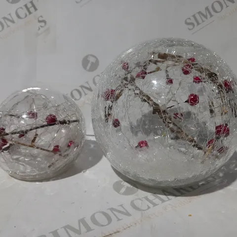 BOXED SET OF 2 GLOBE BERRY DECORATIVE SPHERES