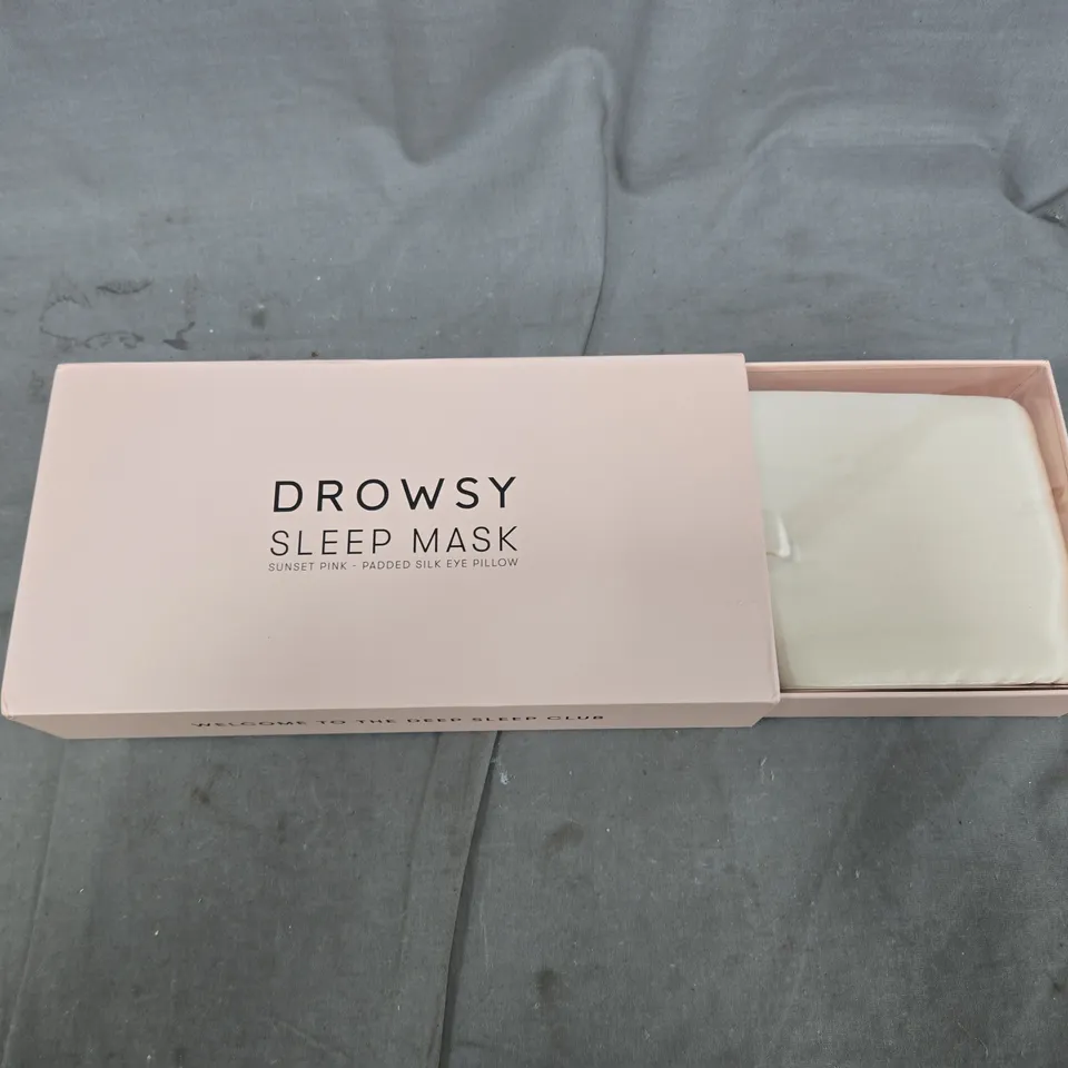 BOXED DROWSY SLEEP MASK IN SUNSET PINK