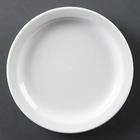 BRAND NEW BOXED 12PCS OLYMPIA WHITEWARE NARROW RIMMED 6" SMALL PLATES