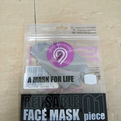 BOX OF APPROXIMATELY 170 REUSABLE FACE MASKS - GREY