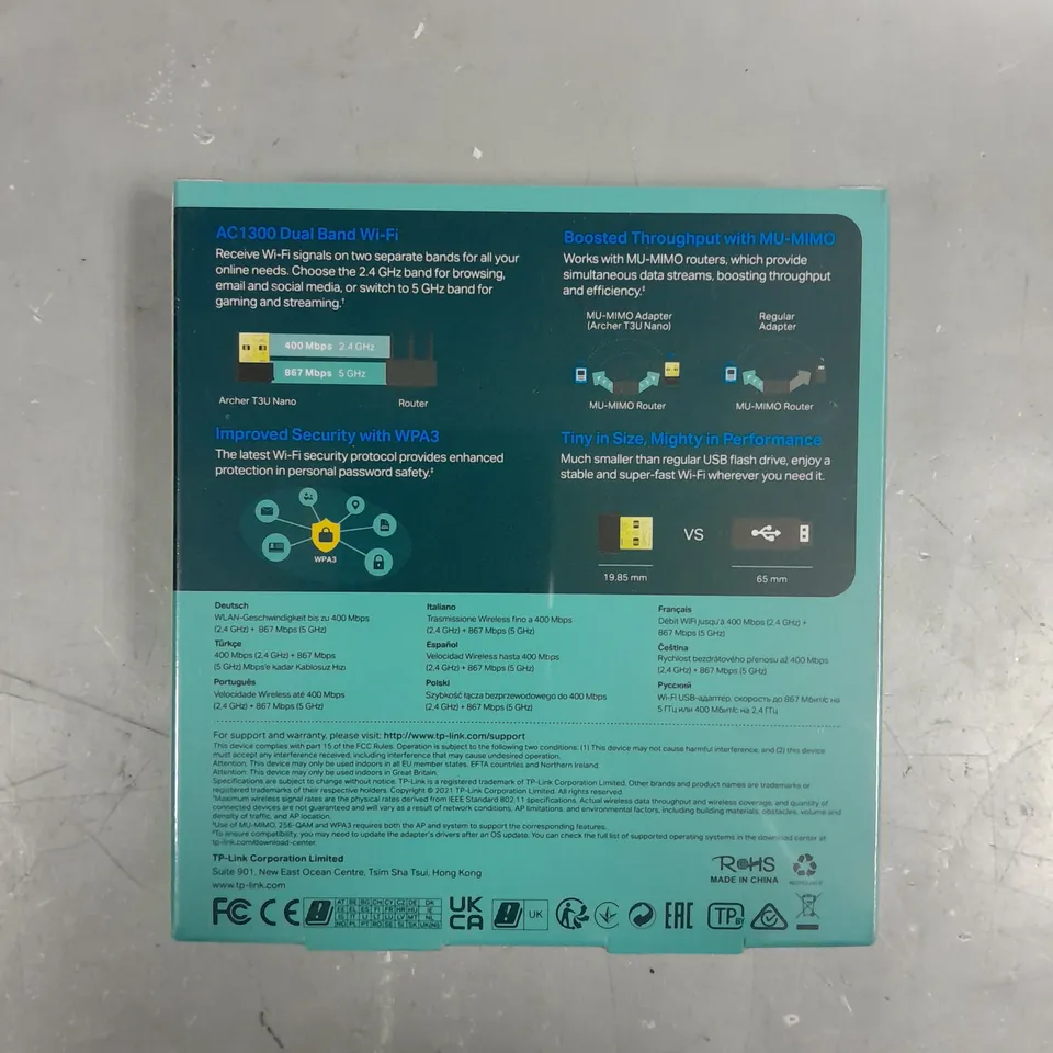 BOXED SEALED TP-LINK AC1300 NANO WIRELESS USB ADAPTER 
