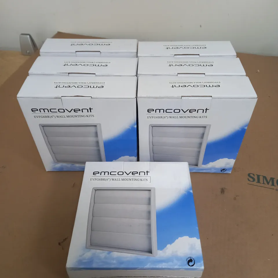 LOT OF 7 EMCOVENT WALL MOUNTING KITS EVFG6BR 6" 