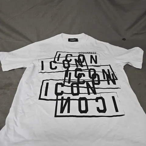 DSQUARED2 WHITE CREW NECK TEE SIZE L
