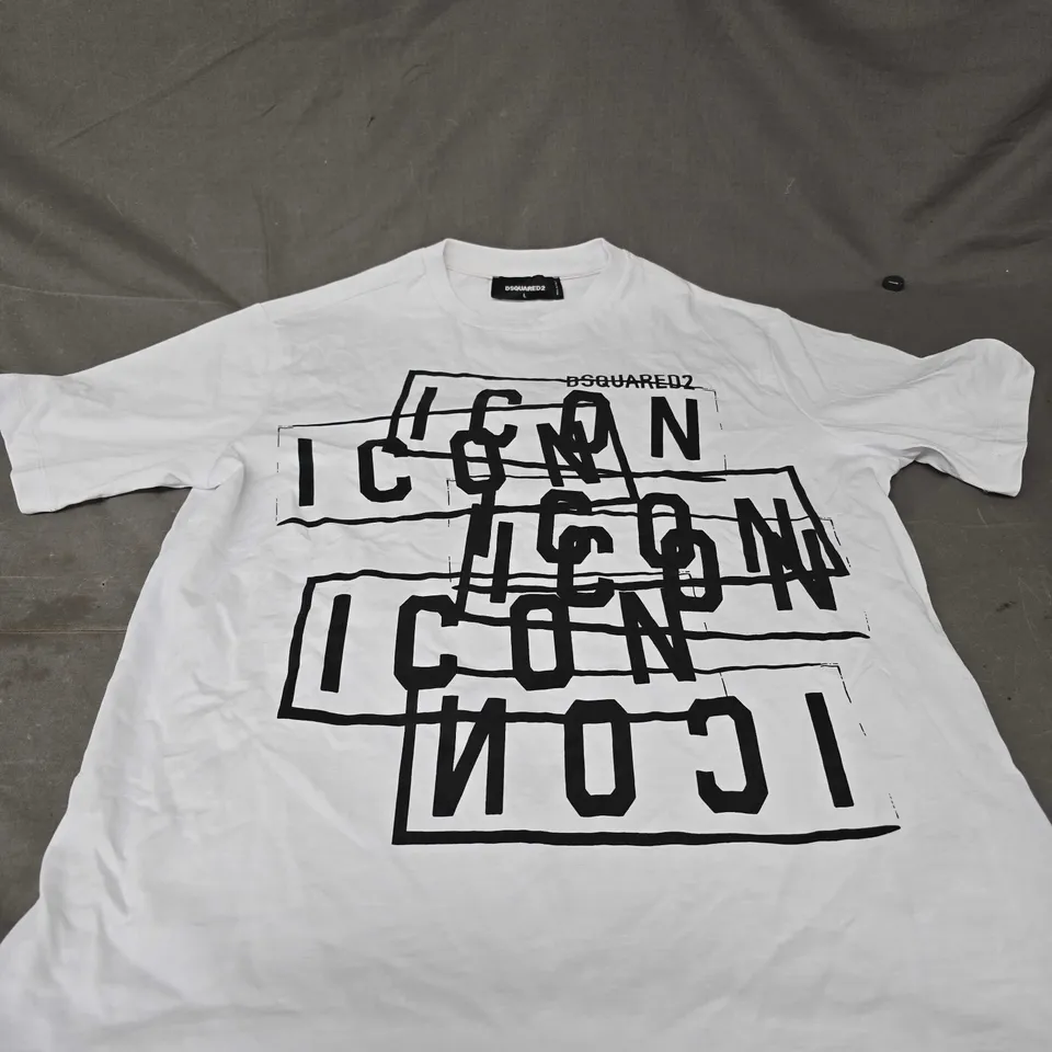 DSQUARED2 WHITE CREW NECK TEE SIZE L