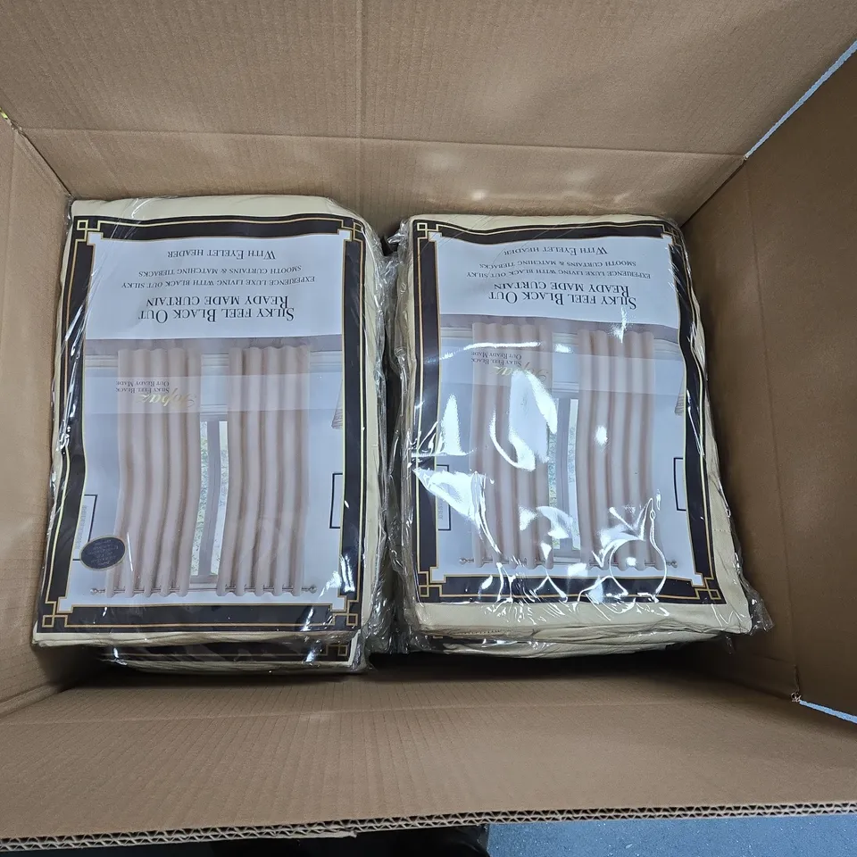 SILKY FEEL BLACK OUT READY MADE CURTAINS – EYELET HEADER, BOX APPROXIMATELY 20