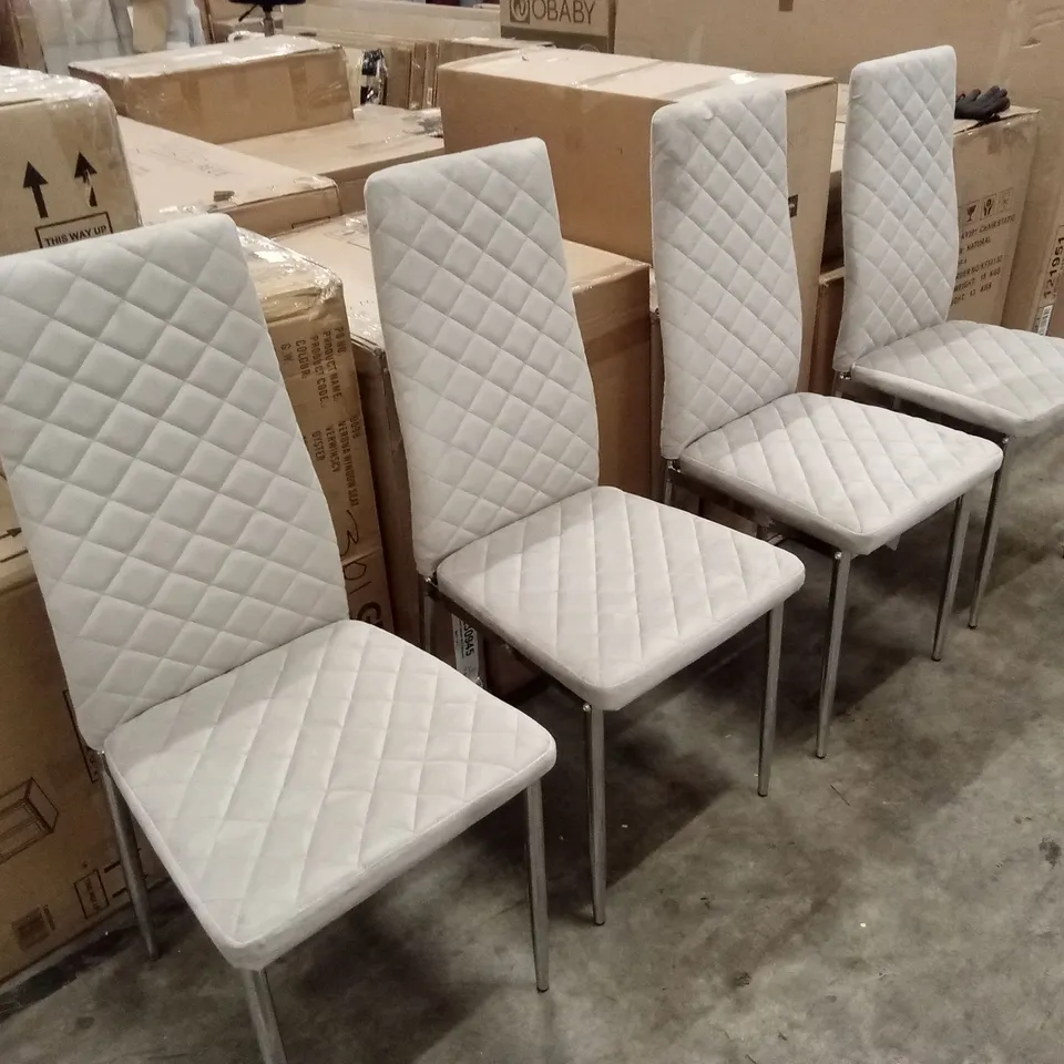SET OF 4 QUALITY DESIGNER FABRIC DINING CHAIRS