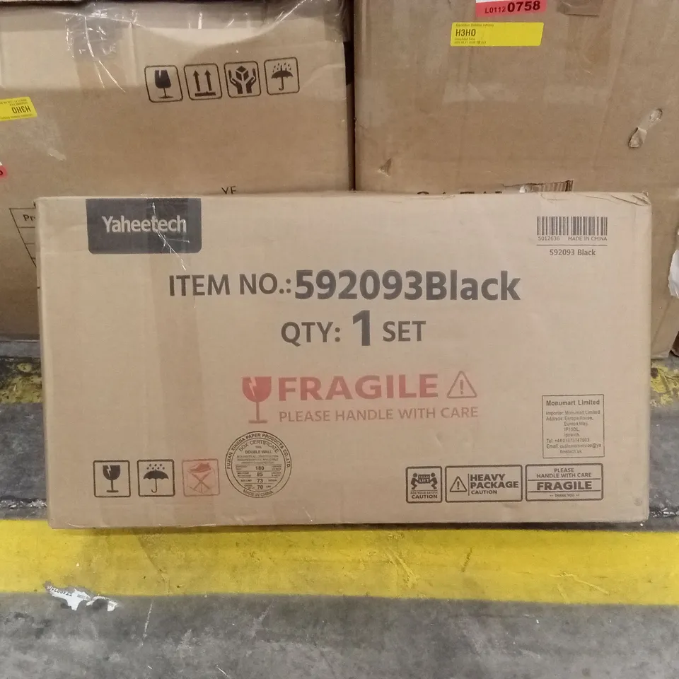 BOXED YAHEETECH BEDSIDE TABLE - BLACK  (1 BOX)