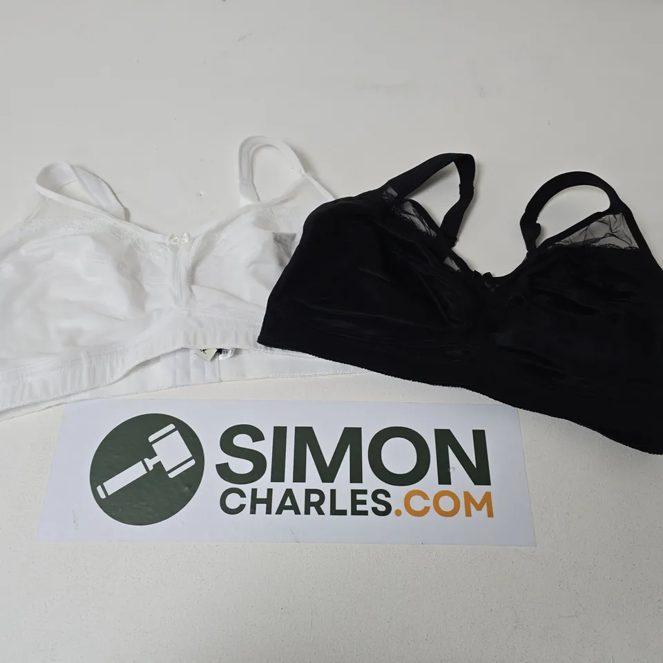 BONPRIX WOMEN’S WIRE FREE BRA SET – WHITE & BLACK, UK 40DD (EU 90E)