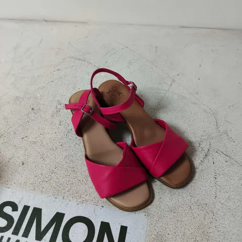 MODA IN PELLE LANIE PINK LEATHER TWO-PART BLOCK HEEL SANDALS – UK 6 (EU 39)