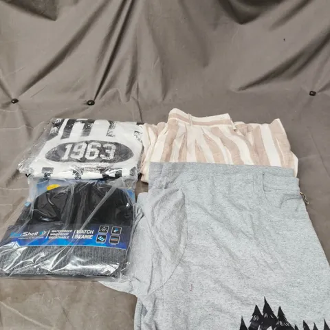 APPROXIMATELY 20 ASSORTED CLOTHING PRODUCTS IN VARIOUS STYLES & SIZES TO INCLUDE PANTS, T-SHIRTS, DRESSES ETC