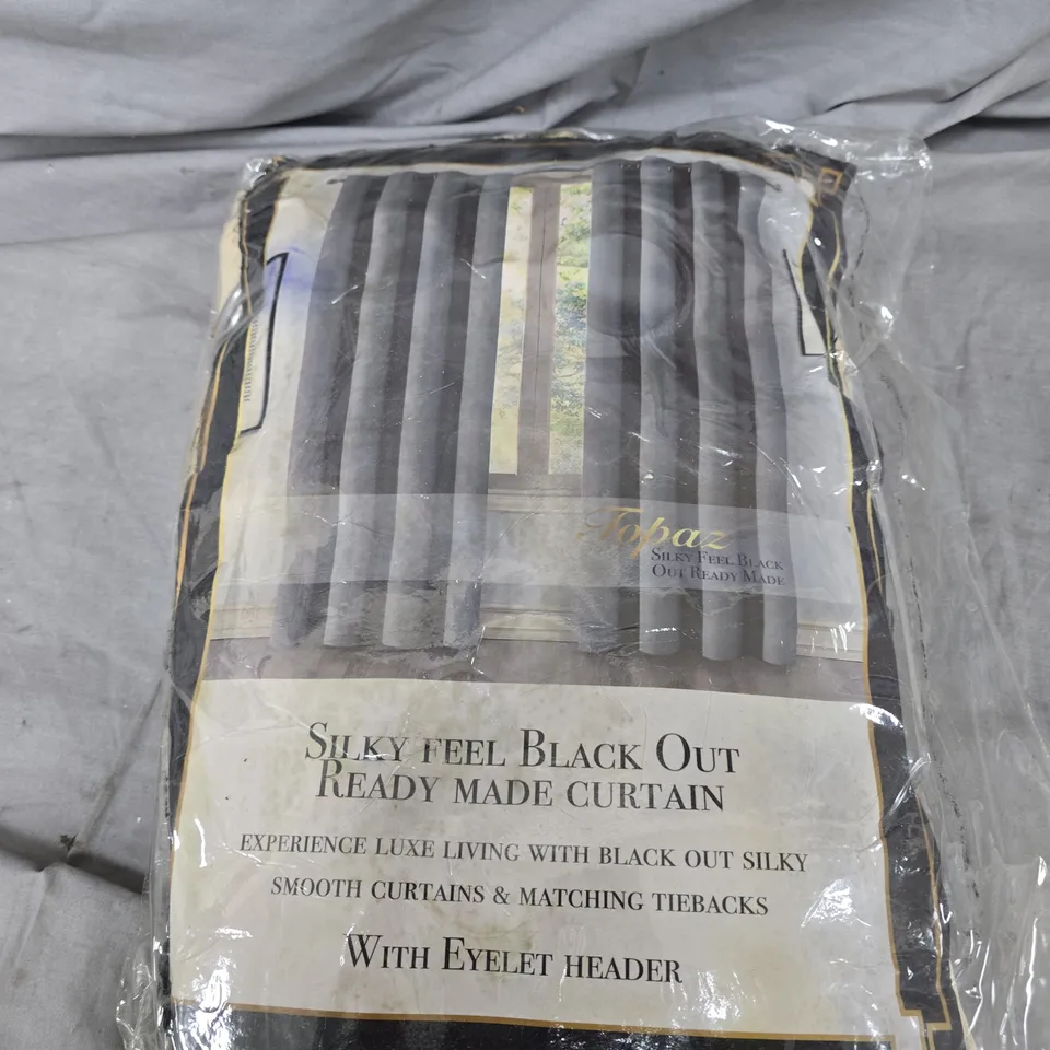 TOPAZ LUXE HOME COLLECTION SILKY FEEL BLACK OUT CURTAINS - 90 X 54"