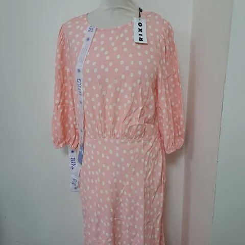 RIXO MARILYN SPOT PINK FLAVIA DRESS SIZE 12