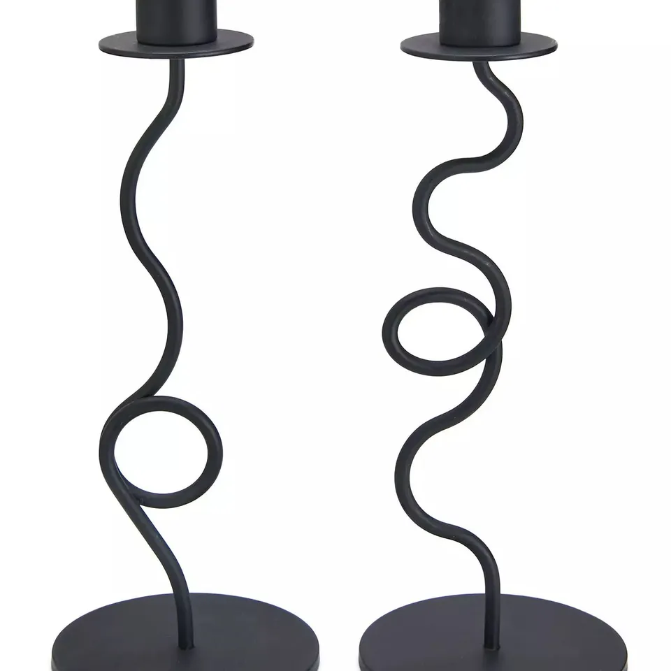 SET OF 2 CURLY CANDLE HOLDERS