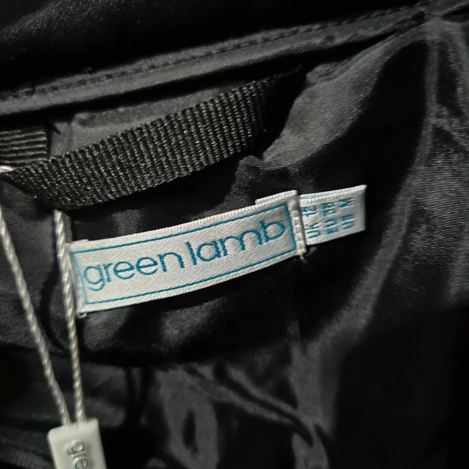 GREEN LAMB THERMO WINDBREAKER JACKET – WOMEN'S UK 12, BLACK WITH BLUE ACCENTS