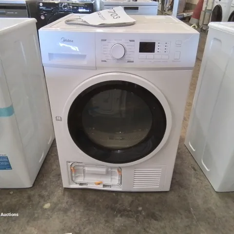 MIDEA MDG09EH80 FREESTANDING HEAT PUMP DRYER, 8KG LOAD, 16 PROGRAMMES, AUTO-DRY, ANTI-CREASE, DELAY START, CHILD LOCK, WHITE, PACK 1 [ENERGY CLASS A++]