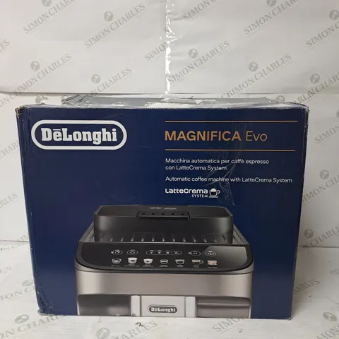 boxed DELONGHI BEAN TO CUP ECAM290.83 MAGNIFICA EVO COFFEE MACHINE