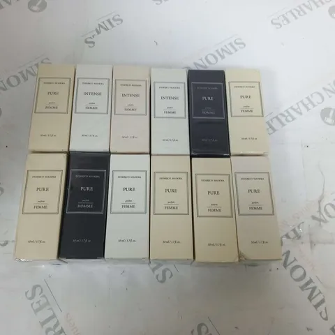 APPROXIMATELY 12 ASSORTED FEDERICO MAHORA 30ML PARFUMS