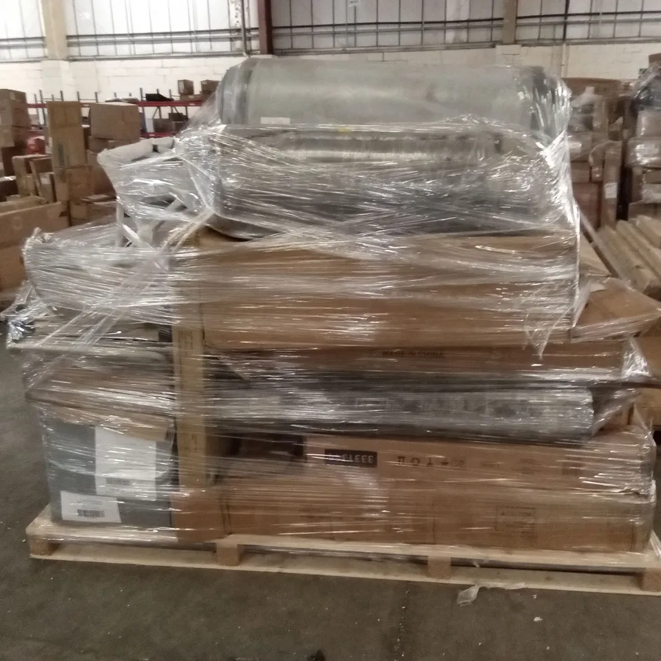 PALLET OF ASSORTED INCOMPLETE FURNITURE PARTS AND PIECES