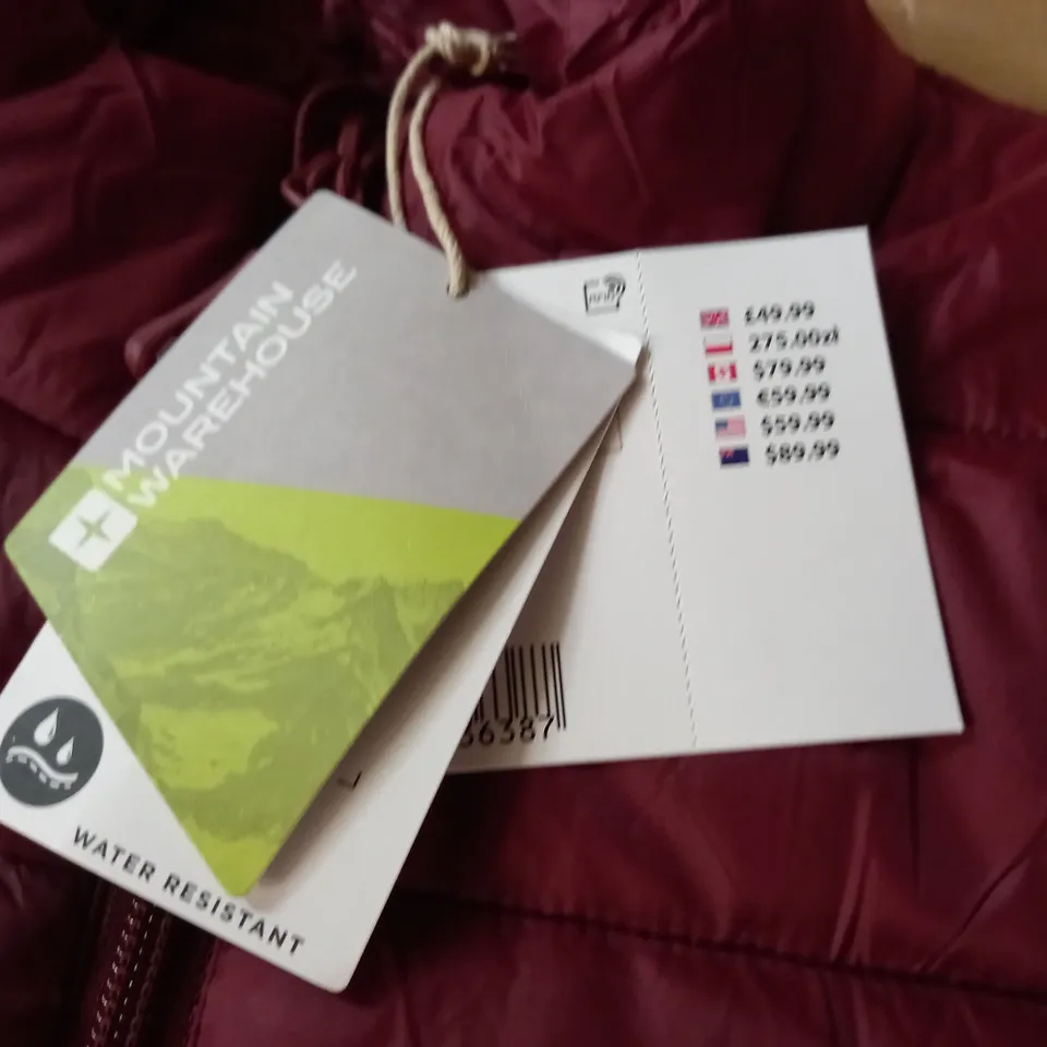 MOUNTAIN WAREHOUSE CRATER PADDED JACKET IN BURGUNDY - XS
