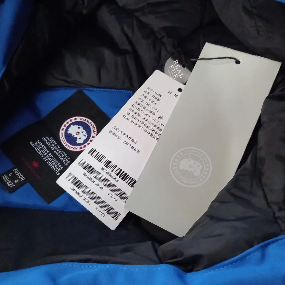 CANADA GOOSE BLUE EXPEDITION PARKA - MENS L/G