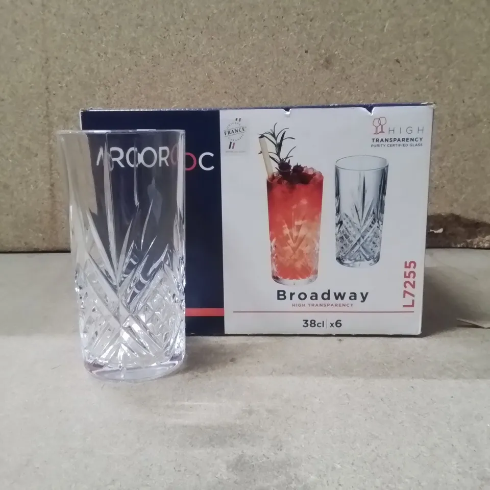 BOXED ARCOROC BROADWAY COCKTAIL GLASSES APPROXIMATELY 6