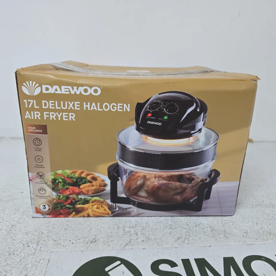 DAEWOO 17L DELUXE HALOGEN AIR FRYER – BOXED