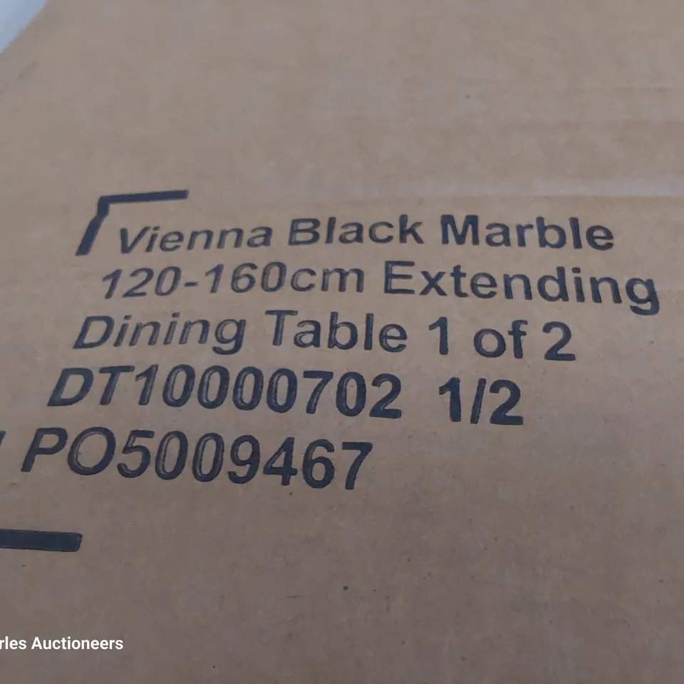 BOXED VIENNA BLACK MARBLE EXTERIOR DINING TABLE - TOP ONLY 