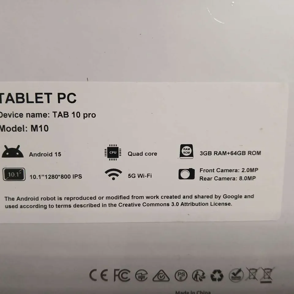 SEALED TABLET PC TAB 10 PRO MODEL M10 10.1" ANDROID TABLET, BOXED