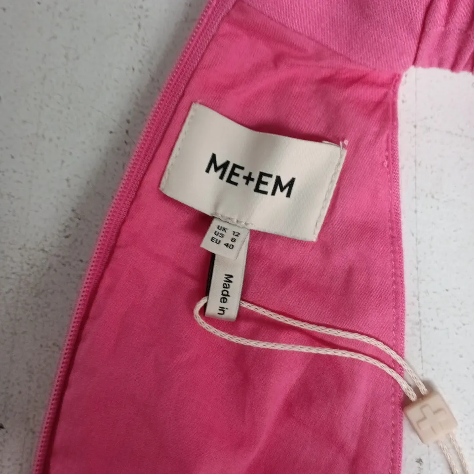ME+EM CREASE-LESS LINEN TWIST FRONT MAXI DRESS IN SUMMER PINK - UK 12