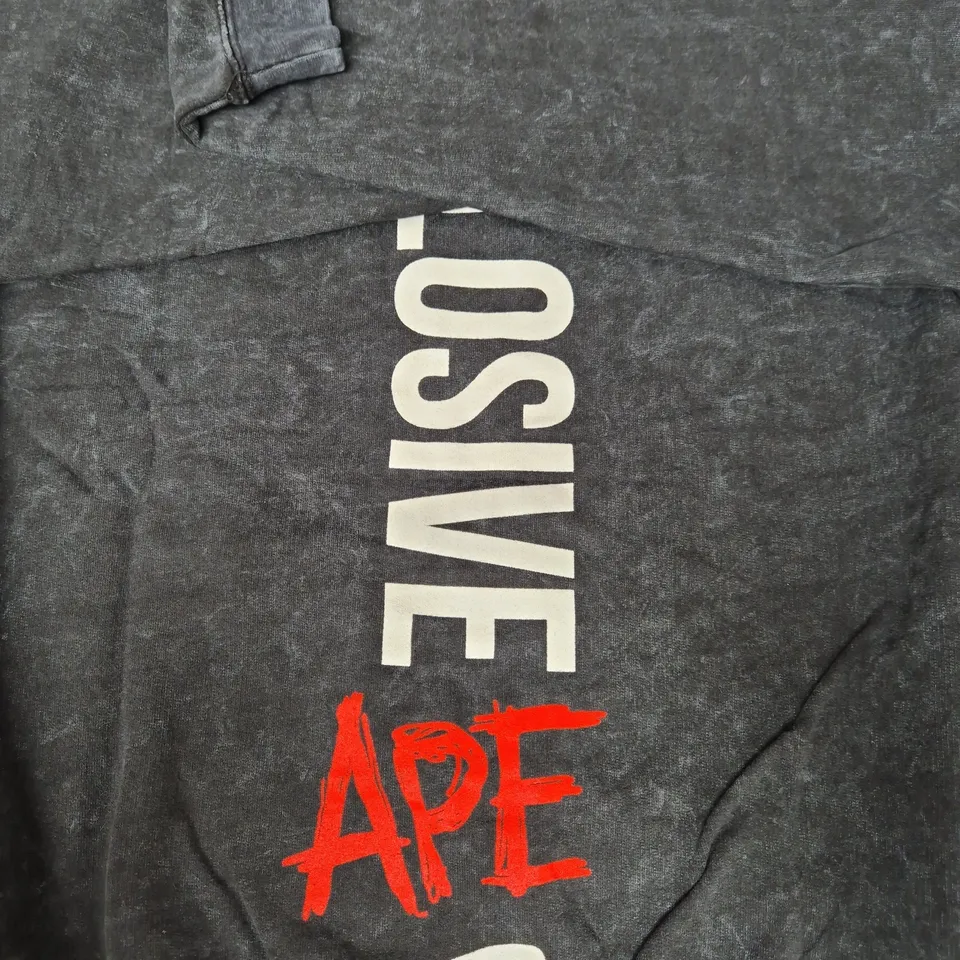 XPLOSIVE APE LONG SLEEVE JUMPER IN RUSTIC BLACK SIZE LARGE