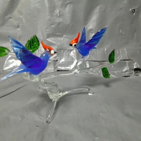 GLASS TROPICAL BIRD SCULPTURE 