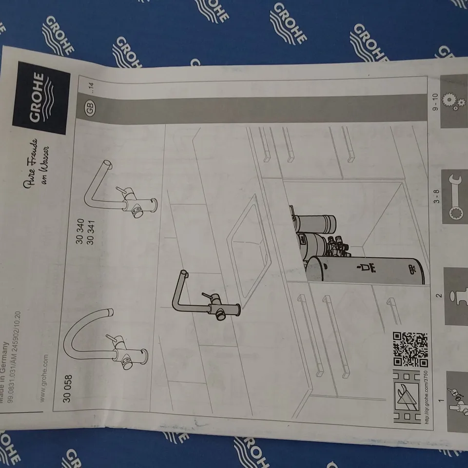 BOXED GROHE REDHOT WATER MIXER TAP WITH BOILER & ACCESSORIES