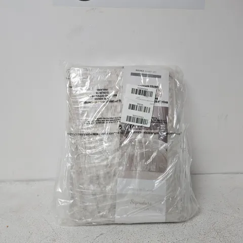 CATHERINE LANSFIELD CRUSHED VELVET DUVET COVER SET - NATURAL DOUBLE