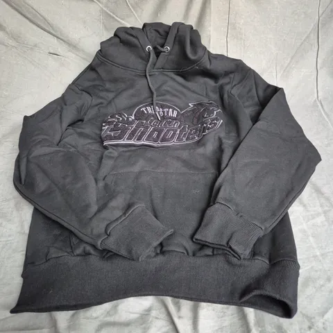 TRAPSTAR LONDON SHOOTERS EMBROIDERED HOODIE IN BLACK SIZE M