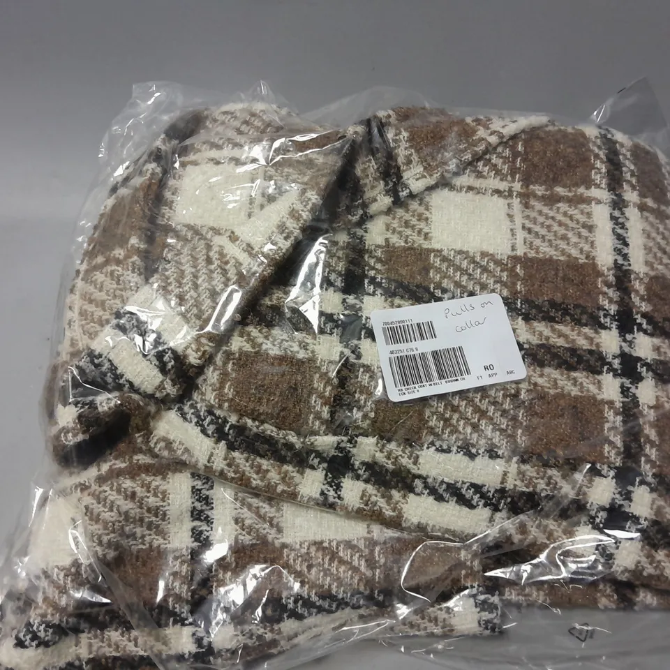 HELENE BERMAN CHECK COAT WITH BELT SIZE 8