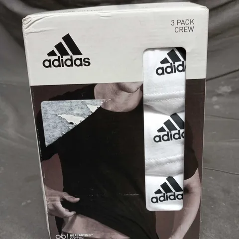 ADIDAS 3-PACK CREW NECK T-SHIRTS – WHITE, UK L (US L)