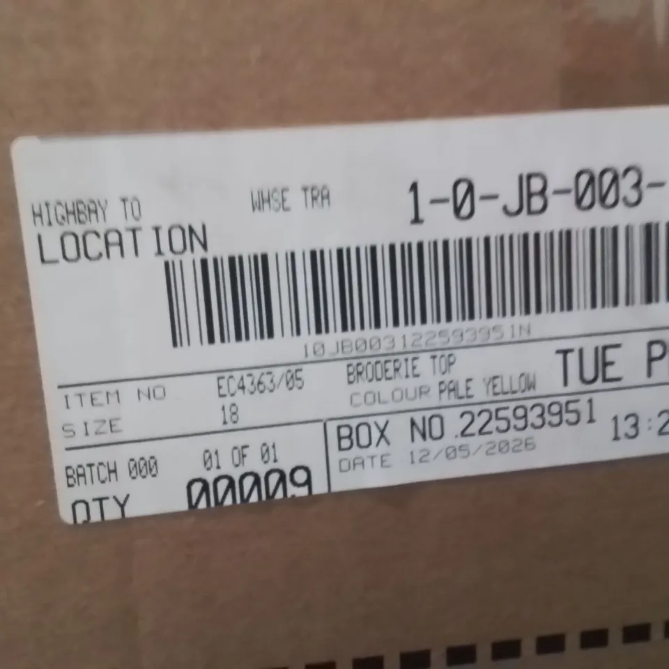 BOXED BRAND NEW APPROXIMATELY 9 SIMPLY BE BRODERIE TOP PALE YELLOW SIZE 18