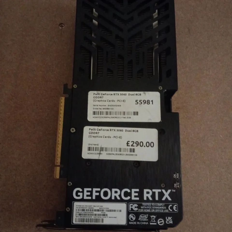 PALIT GEFORCE RTX 5060 DUAL 8GB PCIE GRAPHICS CARD