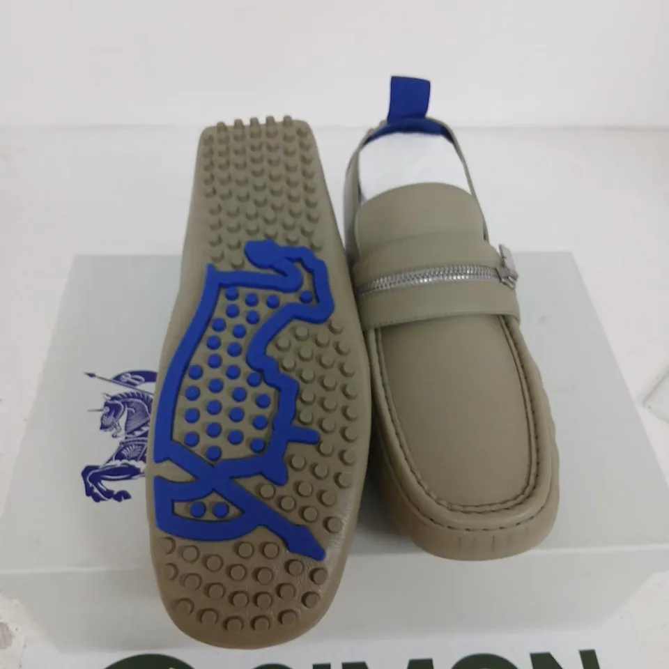 BURBERRY LEATHER LOAFER WITH ZIP STRAP – UK 11 (EU 45)