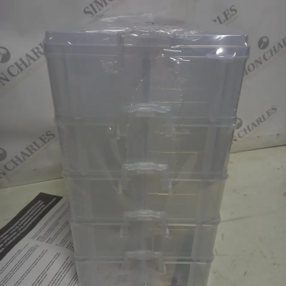 5-TIER STORAGE BOX WITH ADJUSTABLE COMPARTMENTS