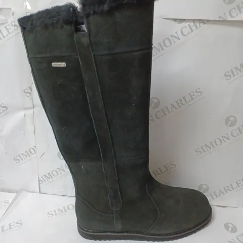 EMU AUSTRALIA "MOONTA" WATERPROOF KNEE LEATHER BOOTS - UK SIZE 7 - BLACK