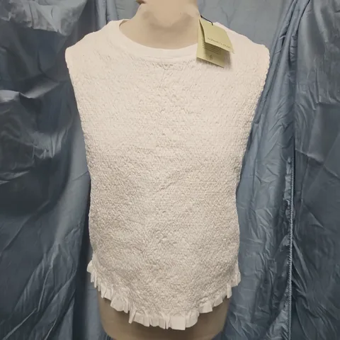 NOBODYS CHILD BILLIE SHIRRED BODICE TOP IN WHITE - UK 16