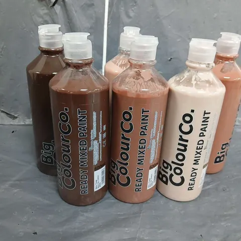 6 ASSORTED BIG COLOUR CO READY MIXED PAINT 600ML - COLLECTION ONLY