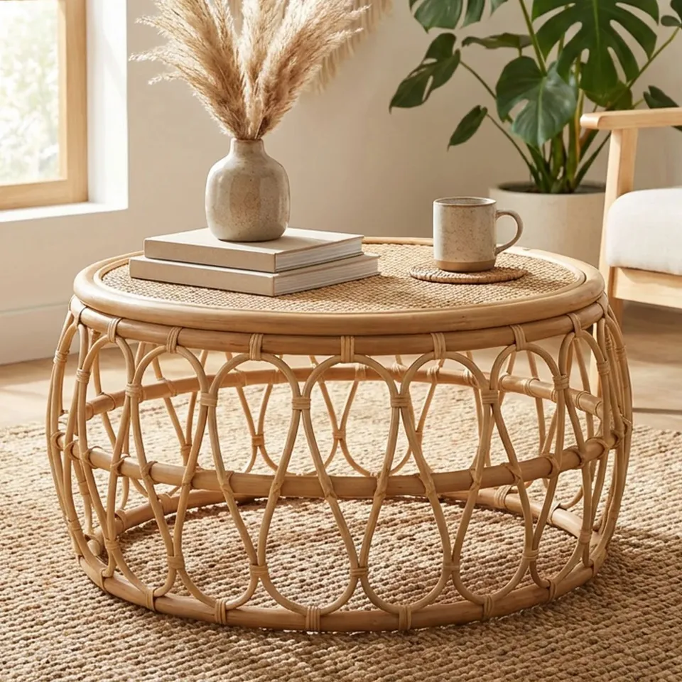 BOXED NATURAL BEIJING RATTAN COFFEE TABLE (1 BOX )