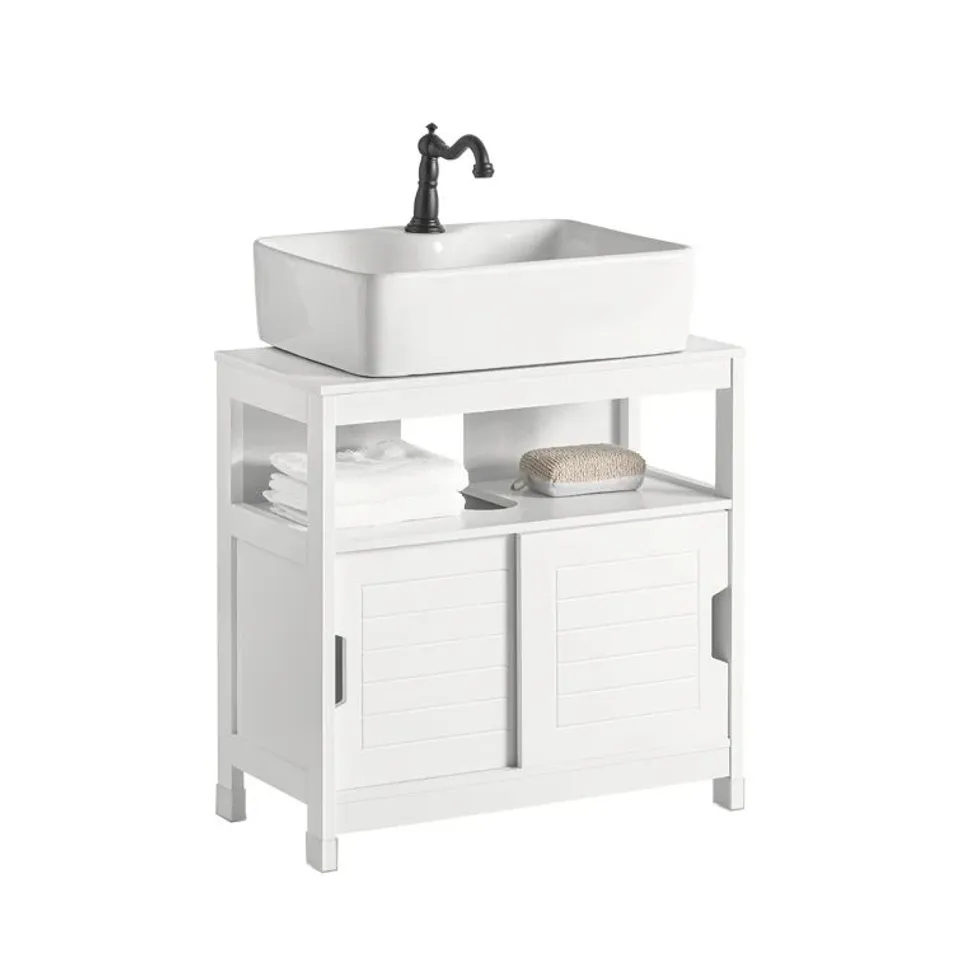 BOXED LYNDORA 60CM UNDER SINK STORAGE CABINET - WHITE (1 BOX)
