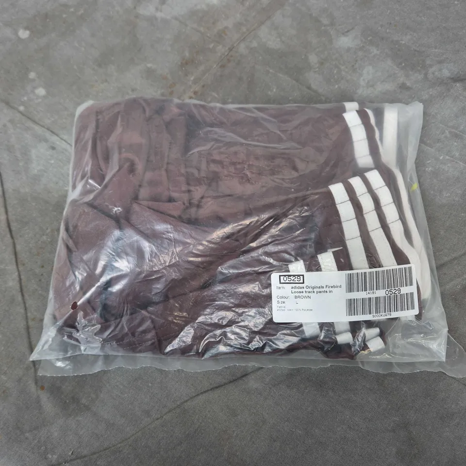 BAGGED ADIDAS ORIGINALS FIREBIRD LOOSE TRACK PANTS IN BROWN - LARGE