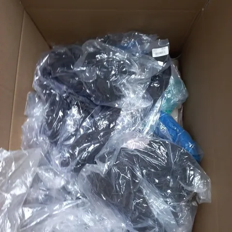 BOX CONTAINING A MIX OF APPROXIMATELY 20 ASSORTED CLOTHING ITEMS