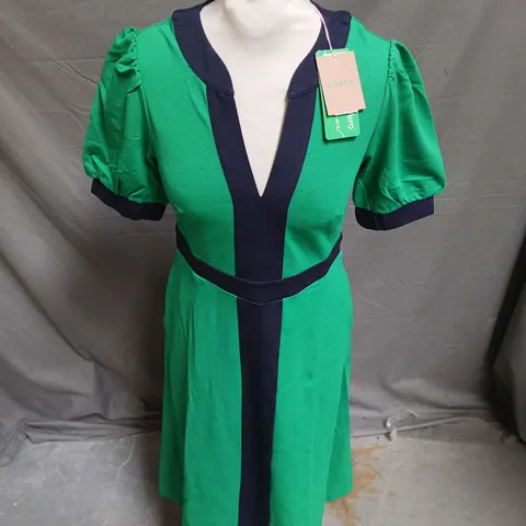 BODEN PHILLIPA PONTE DRESS IN GREEN SIZE 10P